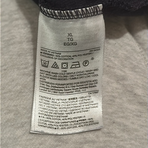 Banana Republic Navy Blue Waffle Knit Grey Patchwork Collared Quarterzip Sweater - Picture 6 of 6